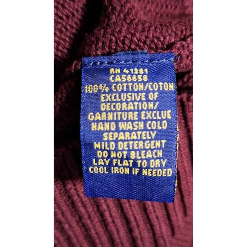 RALPH LAUREN POLO MENS 2XLT HEAVY 100% KNIT COTTON TURTLE NECK ¼ ZIP SWEATER